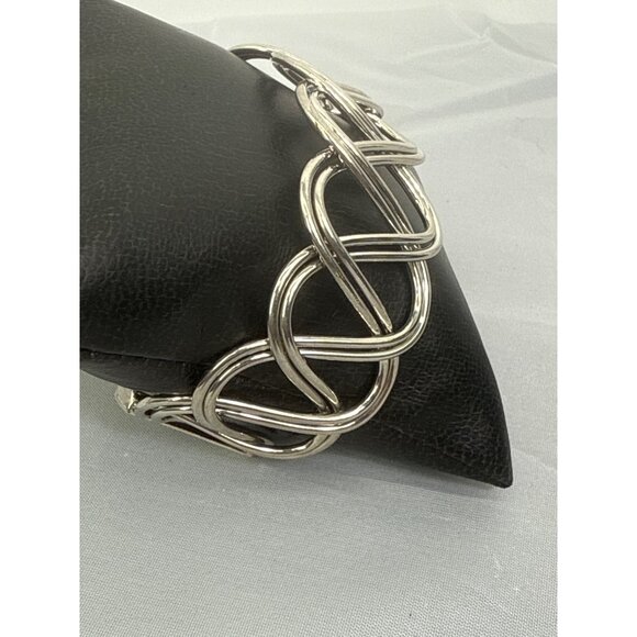 Silver Toned Celtic Twisted Wire Cuff Bracelet - Picture 2 of 4